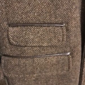 Men’s Daniel Cremieux 100% Wool Tweed Coat w/ leather look trim